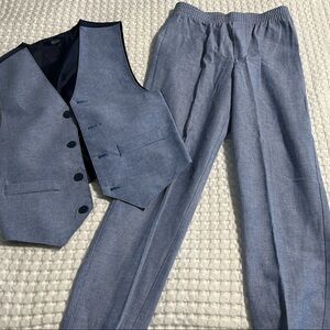 Izod Light Blue Casual Vest and elastic waist pants- Boys size 8